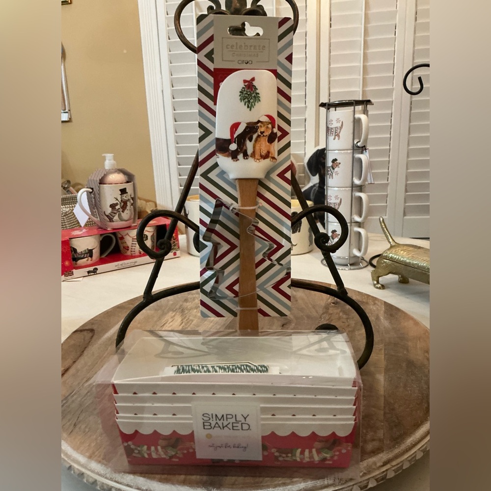 Dachshund spatula and Dachshund loaf pan gift set